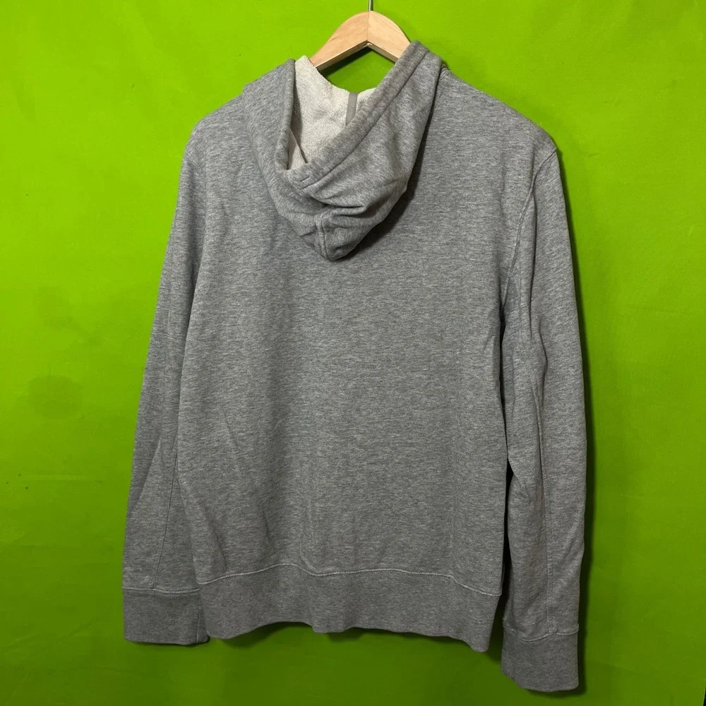 Banana Republic Mens Gray 100% Cotton 1/4 Zip‎ Graphic Hoodie Sweatshirt Large